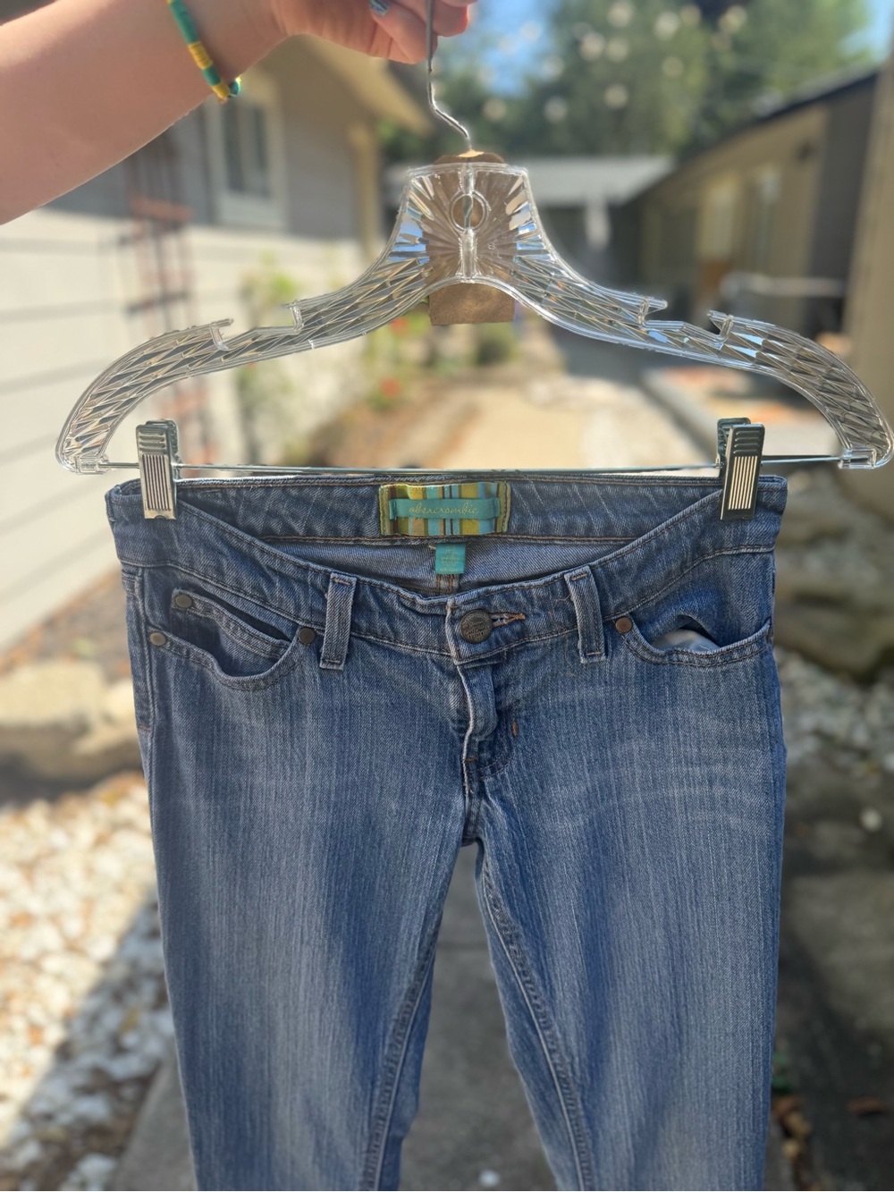 Abercrombie kids Medium Blue low rise flare Y2K Jeans